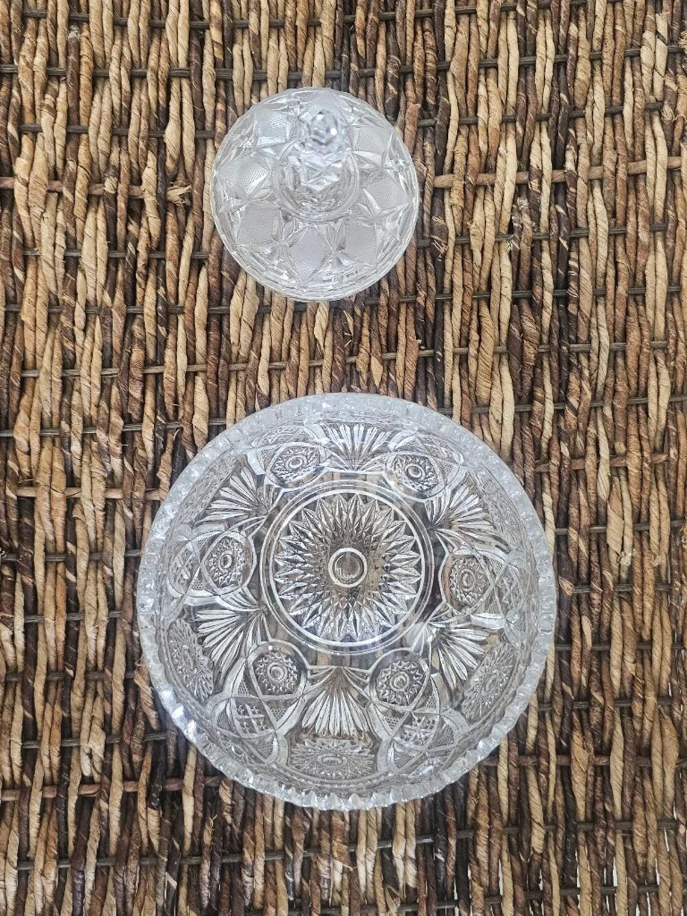 Two beautifully crafted pieces of vintage clear glassware